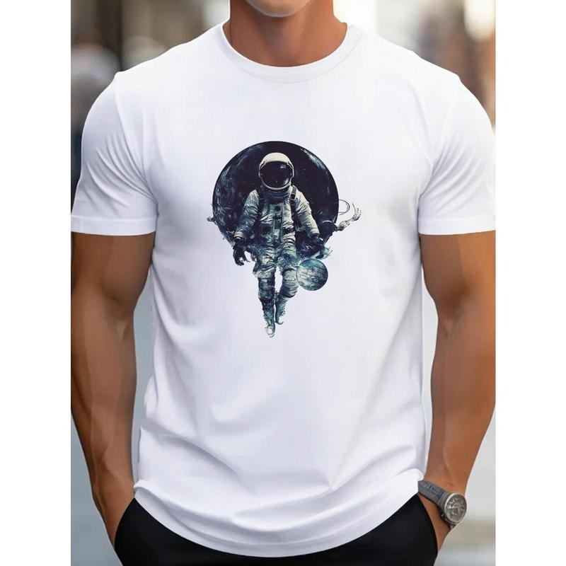 Astronaut Embracing Planet Art G500 pure cotton men's T-shirt comfort fit made in usa Hoodie Sweatshirt | PrintMintTees.com