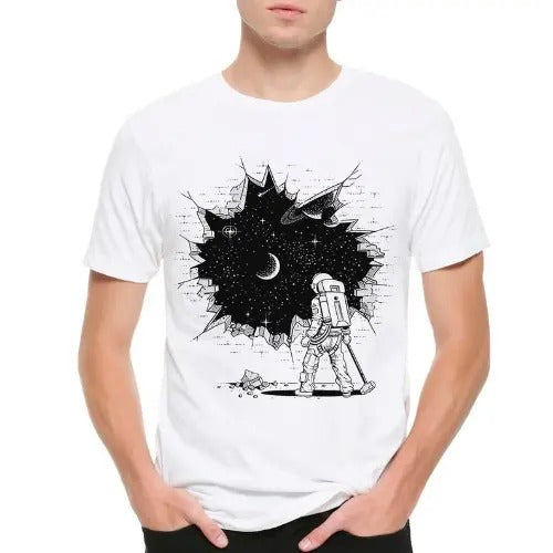 Astronaut and Hole In Space T-Shirt, Men Made in USA Hoodie Sweatshirt | PrintMintTees.com