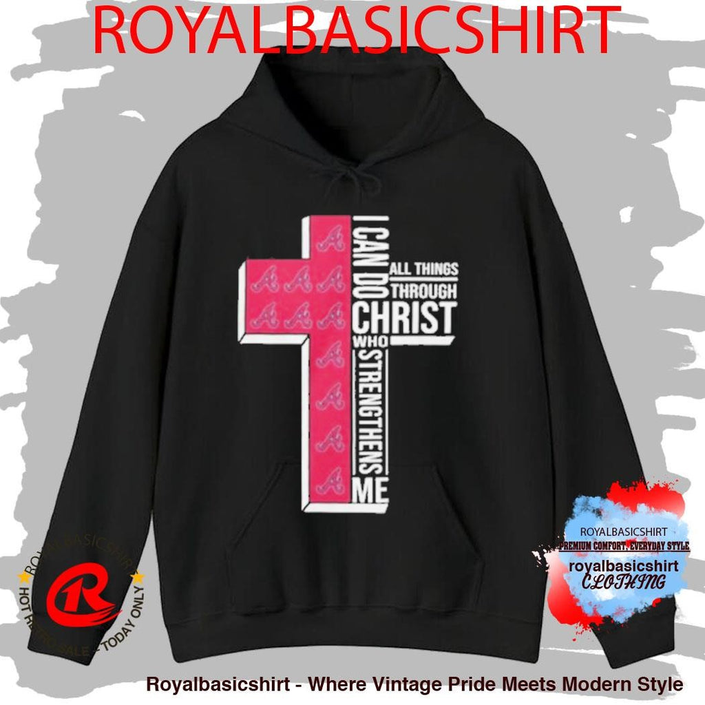 Atlanta Braves Baseball Cross I Can Do All Things Through Christ Shirt