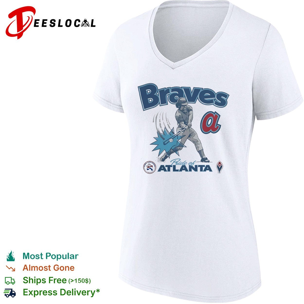 Atlanta Braves Pride of Atlanta National League Centennial 1876 1976 Baseball Hit shirt
