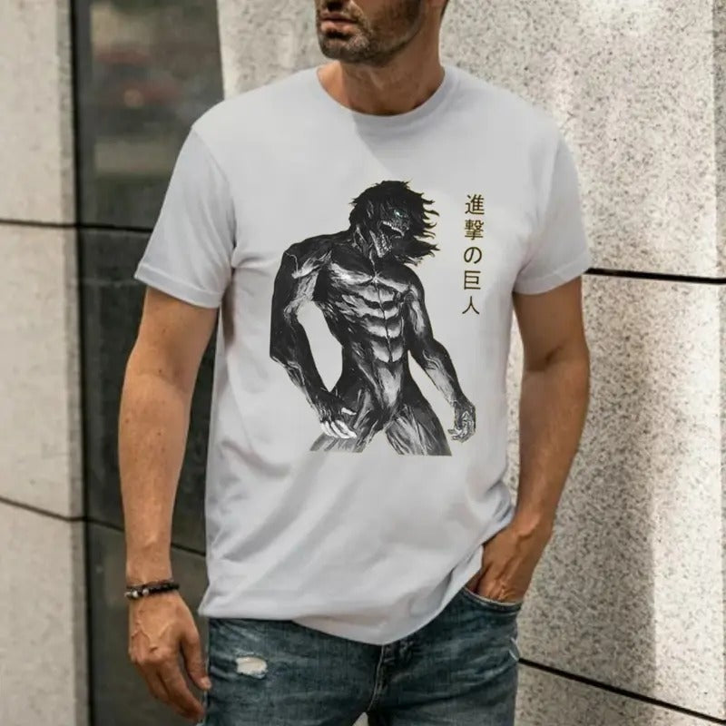 Attack Titan Eren Titan Form Shirt Badass Eren Aot Anime Anime Lovers Shingeki No Kyojin Him Her Short Sleeve Shirt T-Shirts, Hoodie, Sweatshirt