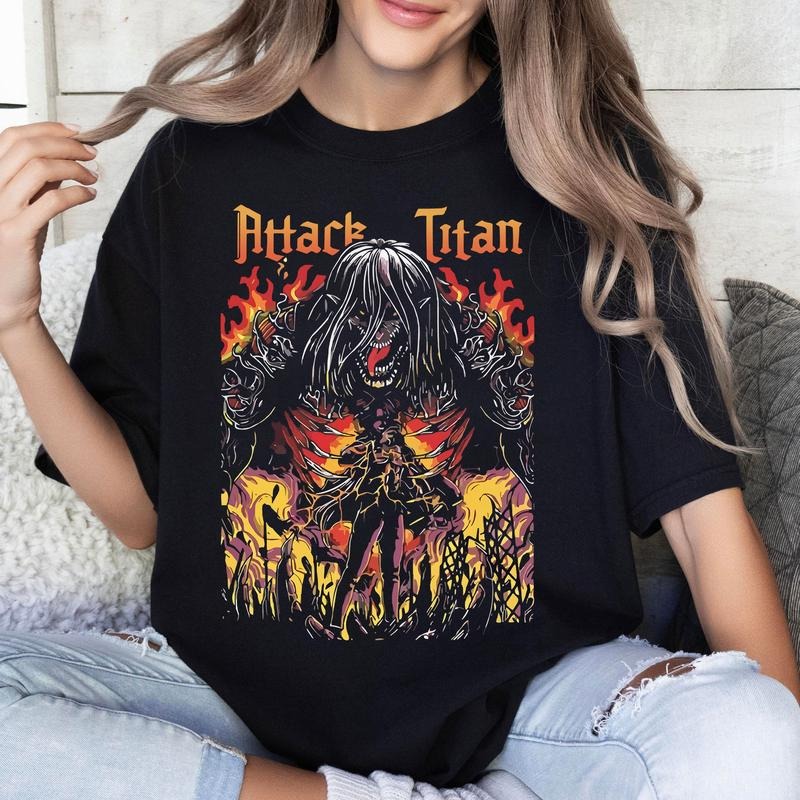 Attack On Titan Eren Yeager Tshirt Crewneck Hoodie Comfort Cotton Sweatshirt | PrintMintTees.com