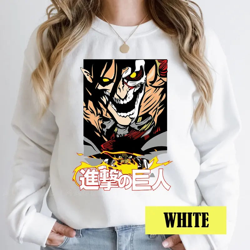 Attack on Titan Characters Tshirt Crewneck Hoodie Comfort Cotton Sweatshirt | PrintMintTees.com