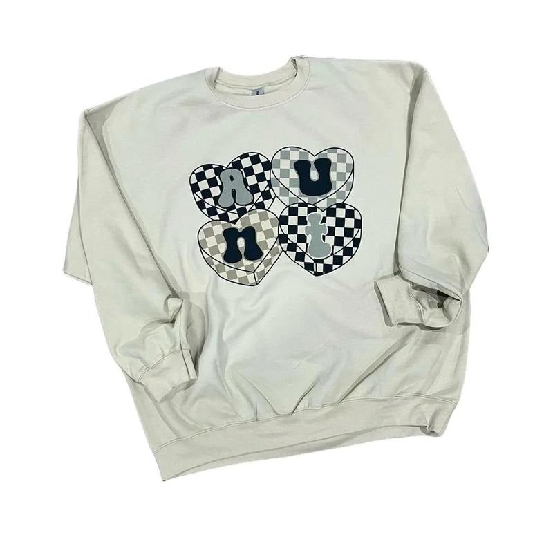 Aunt Hearts Sand Crewneck unisex fit Cotton Sweaters sweatshirt T-Shirts, Hoodie | PrintMintTees.com