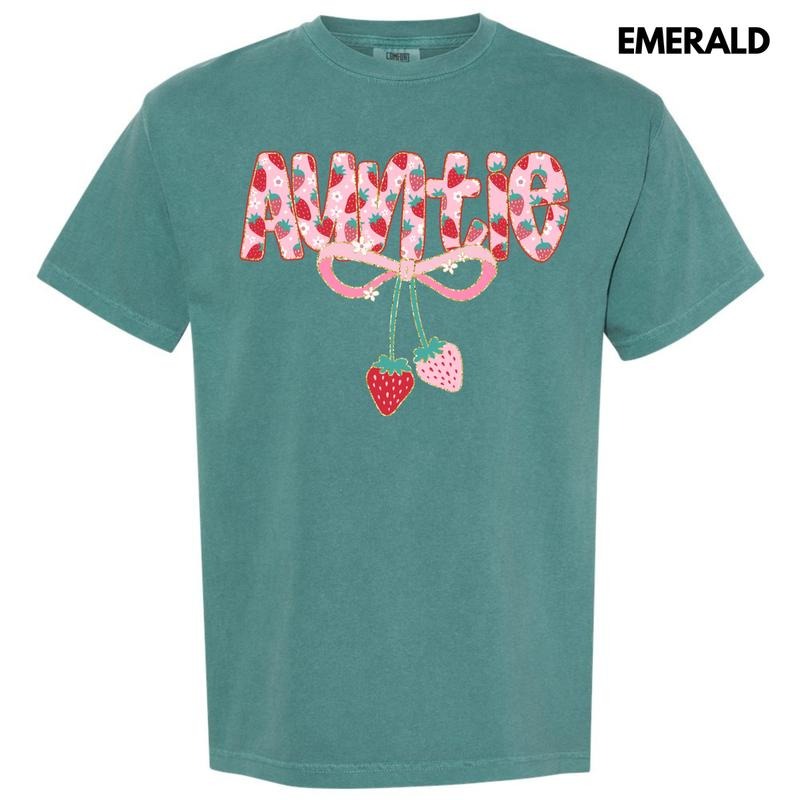 Auntie Strawberry Coquette Comfort Colors T-Shirt 'NLB' Hoodie Sweatshirt | PrintMintTees.com
