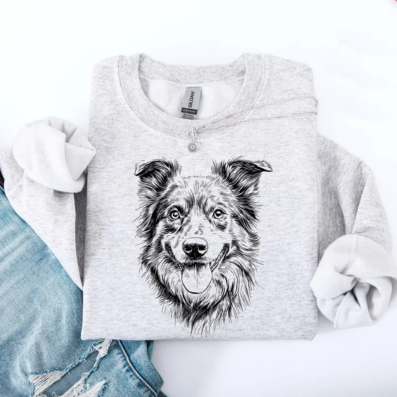 Australian Shepherd, Pet, Dog Breed Sweatshirt, Crew Neck, Women's, Crewneck Shirt Hoodie | PrintMintTees.com