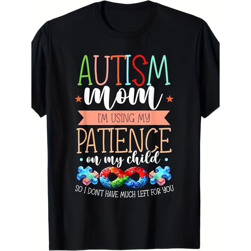 Autism Awareness Month & Mom Acceptance Autism Print T-Shirt For Men And Boys - Premium Quality, Casual, Short Sleeve,...