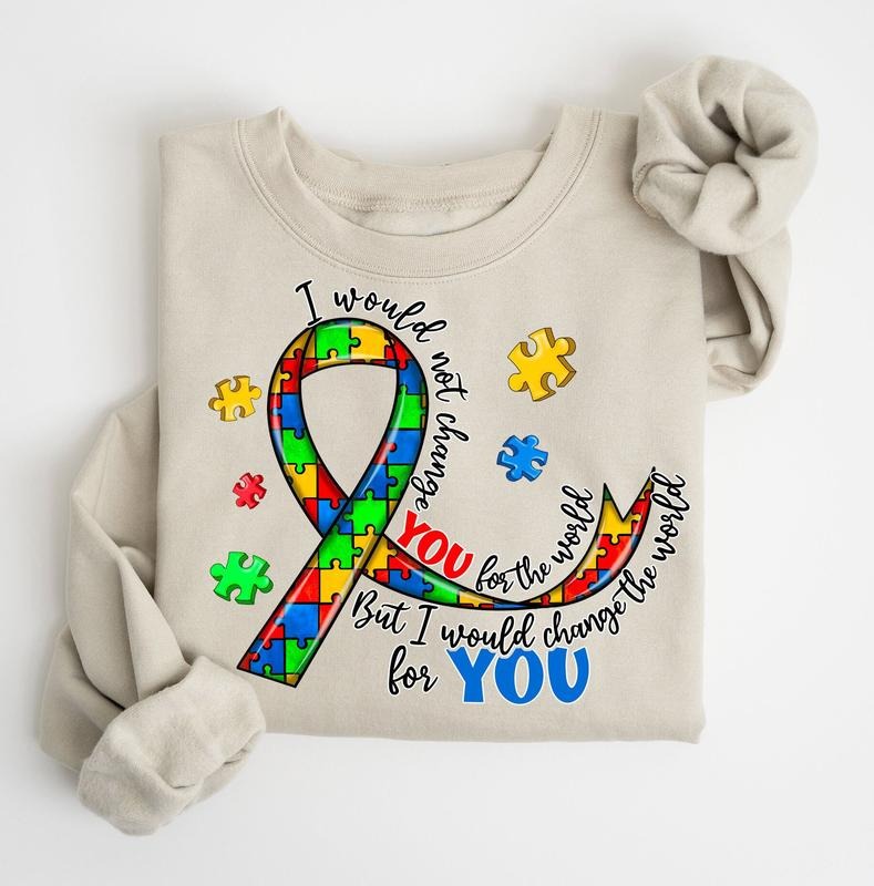 Autism Awareness Sweatshirt, Bekind Autism Awareness Shirt, I Would Not Change You For The World Autism Shirt, Puzzle...