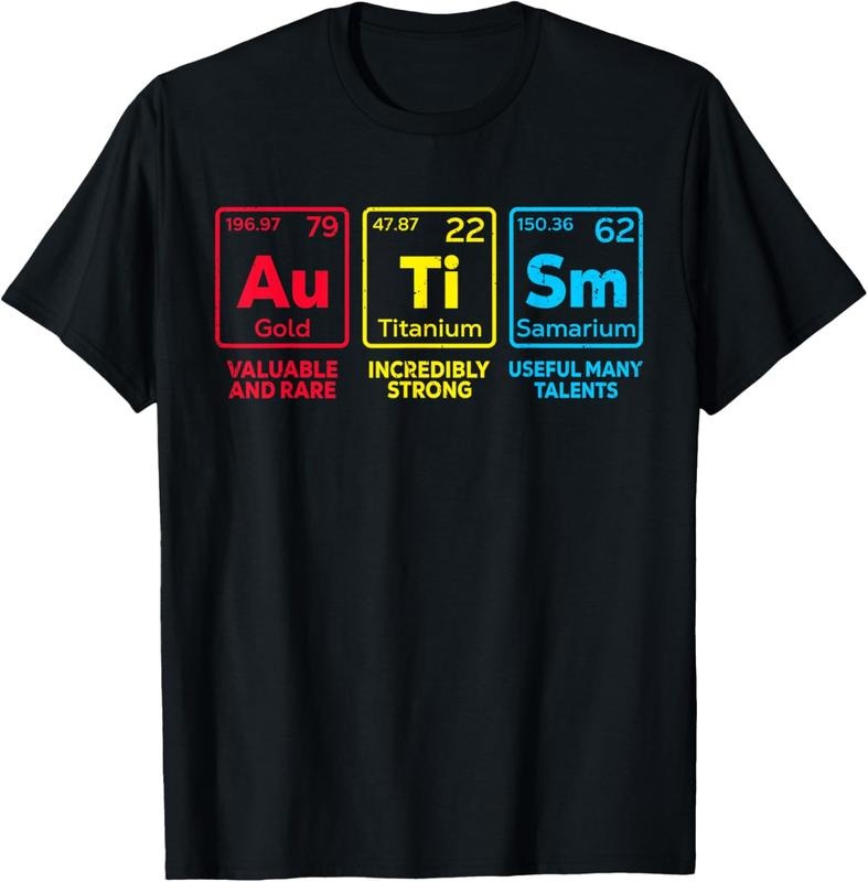 Autism Awareness Women Men Kids mom Elements Periodic Table T-Shirt Hoodie Sweatshirt | PrintMintTees.com