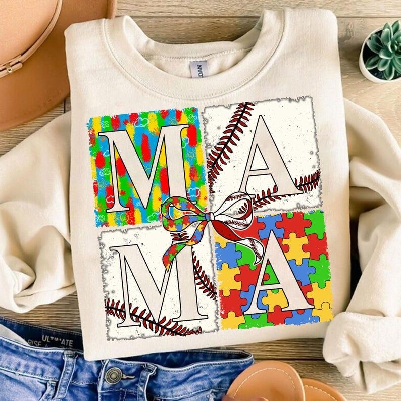Autism Baseball Mama Coquette , Autism Mama , Baseball mama , Autism Awareness , Autism , Baseball , Gift for mom...