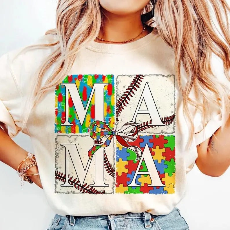 Autism Baseball Mama Coquette tShirt-sweatshirt-hoodie, Autism Mama tshirt, Baseball mama sweatshirt, Autism Awareness...