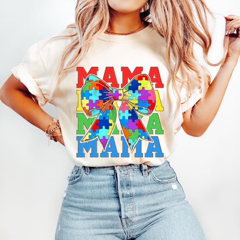 Autism Mama Coquette T-Shirt, Autism Bow T-Shirt, Retro Autism Shirt, Autism Awareness T-Shirt, Special Education,...