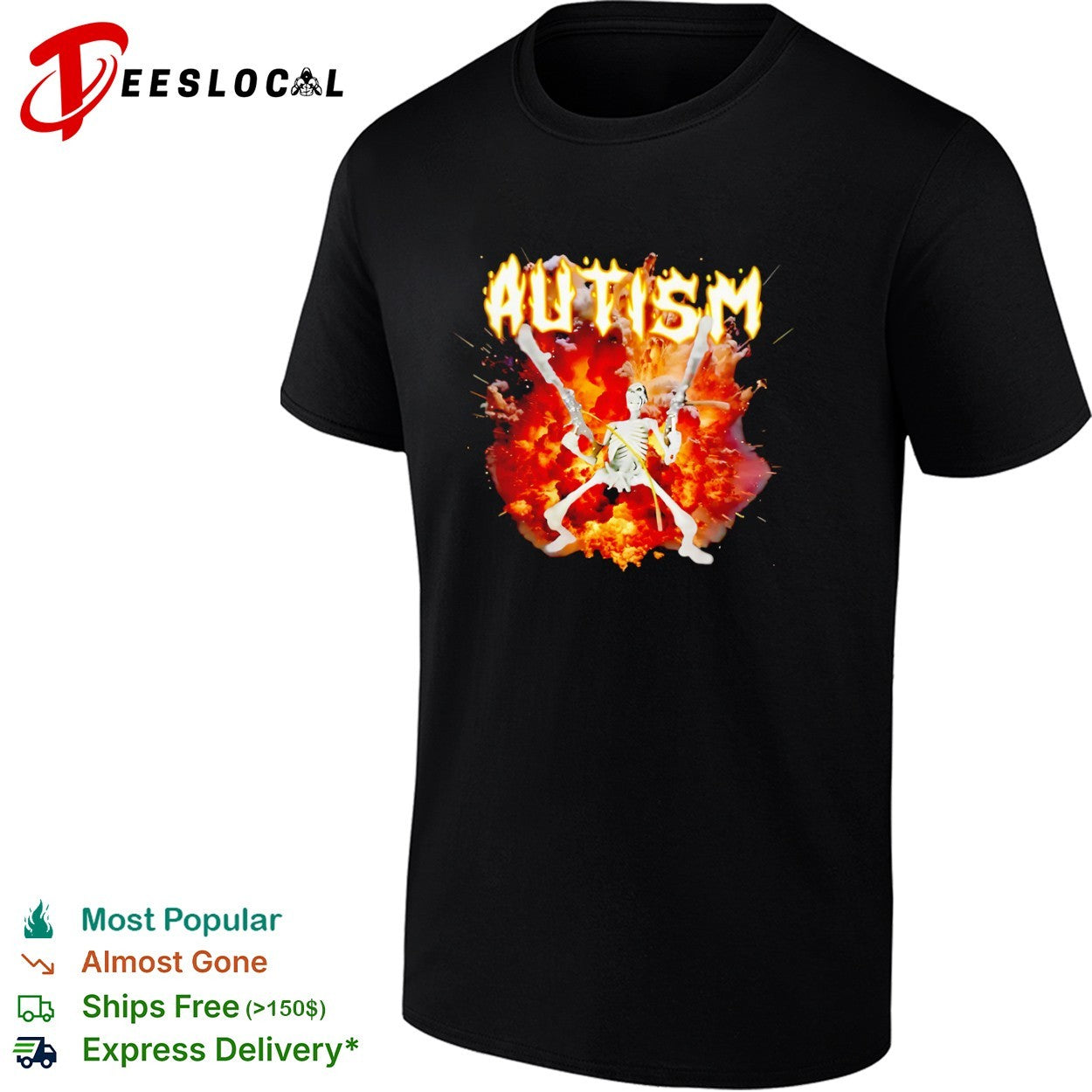Autism Skeleton With Guns shirt