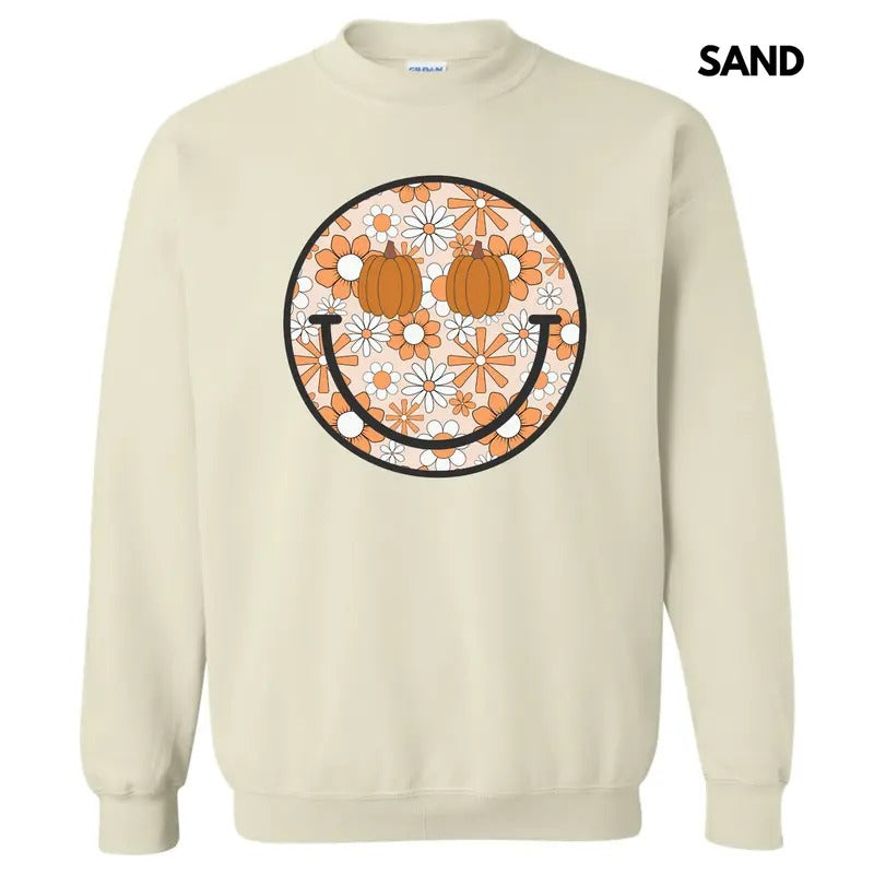 Autumn Floral Happy Face Sweatshirt 'NLB' T-Shirts, Hoodie | PrintMintTees.com