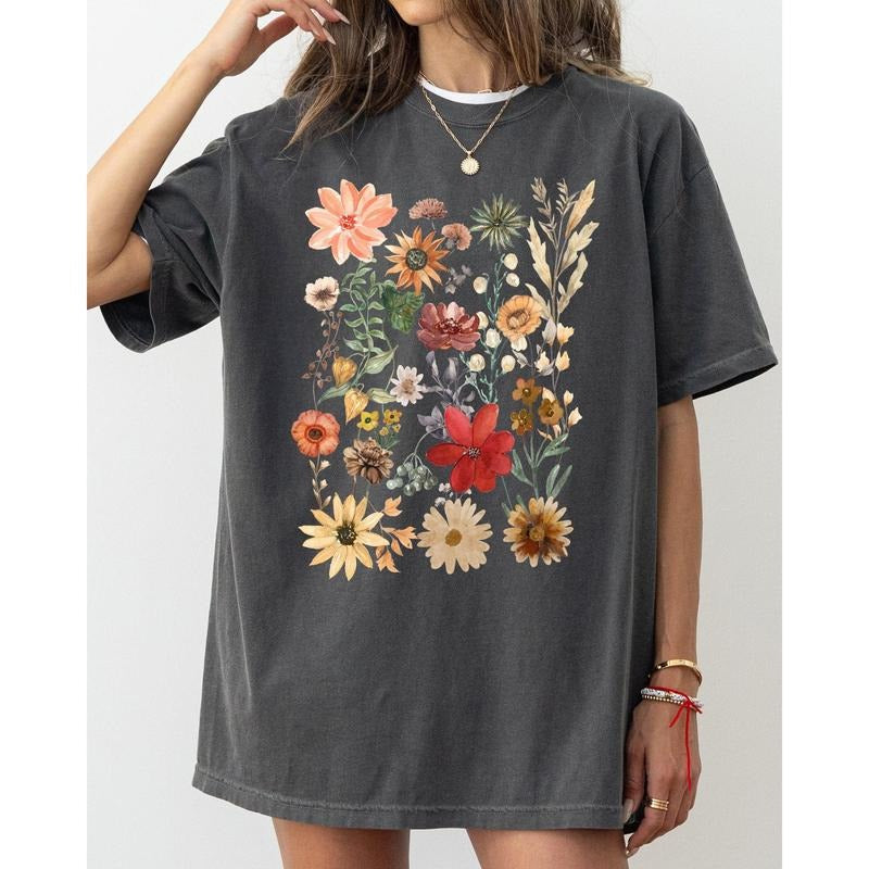 Autumn Pressed Flowers Shirt, Beautiful, Nature, Leaves, Botanical, Fall Shirt Hoodie, Sweatshirt | PrintMintTees.com