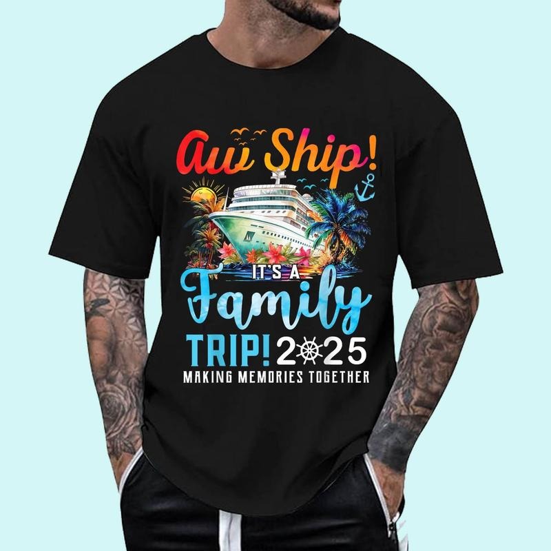 Aw Ship 'S Family Trip 2025 Family Matching Cruise Trip Cotton 100% Top Trending T-Shirts, Hoodie, Sweatshirt