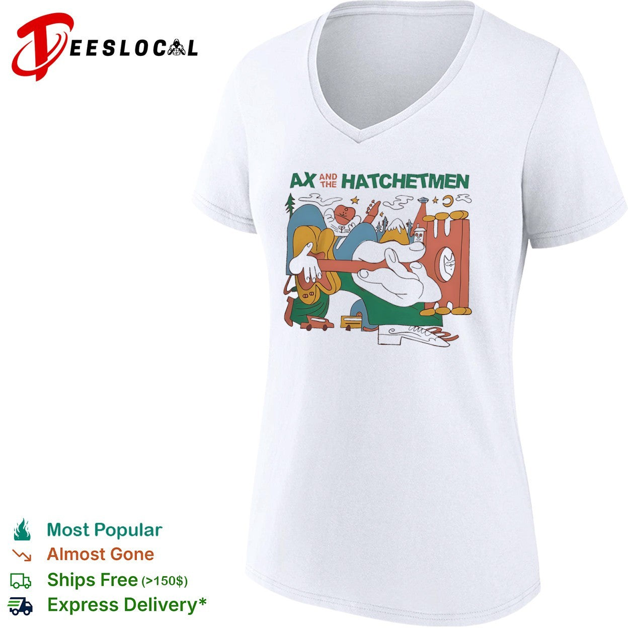 Ax and the Hatchetmen Illustration Abstract Landscape Psychedelic shirt