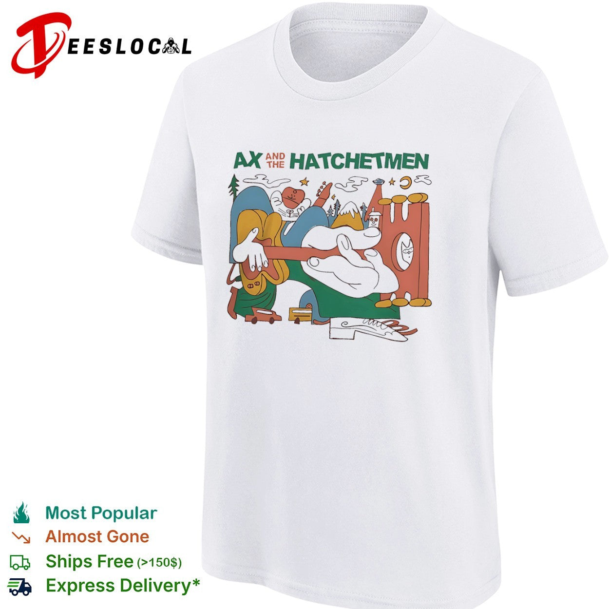 Ax and the Hatchetmen Illustration Abstract Landscape Psychedelic shirt