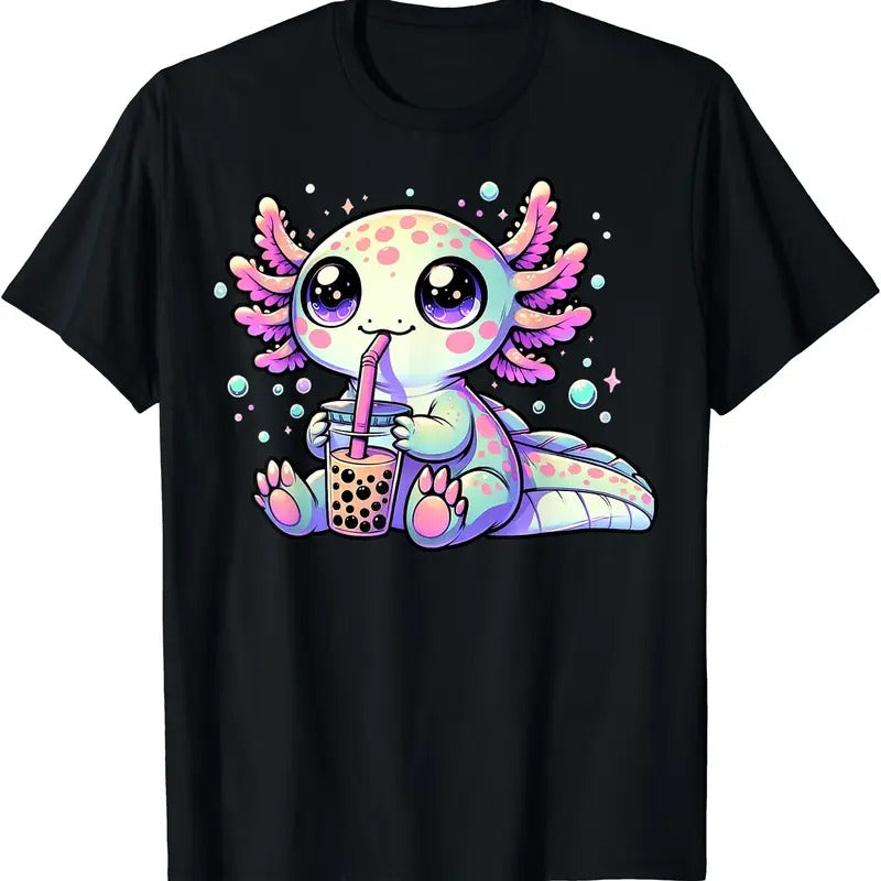 Axolotl Bubble Boba Tea Kawaii Anime Gifts Women, Men, TShirt Hoodie Sweatshirt | PrintMintTees.com