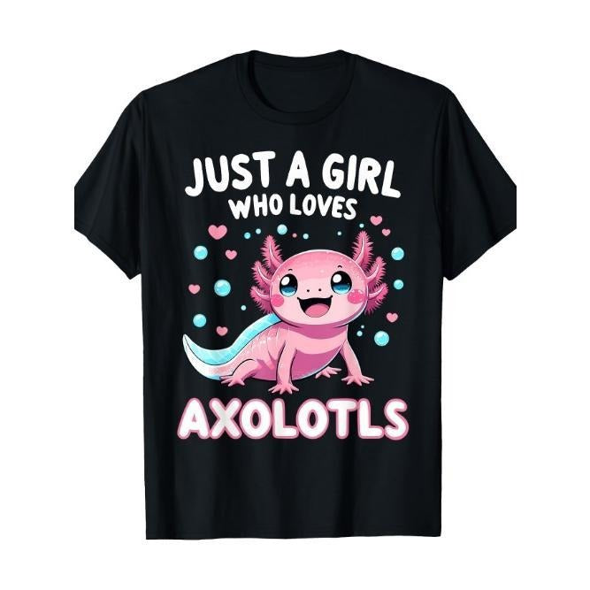 Axolotl Kawaii Just A Girl Who Loves Axolotls T-Shirt Made in USA Hoodie Sweatshirt | PrintMintTees.com