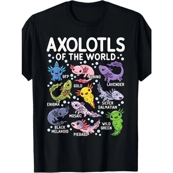 Axolotls Of The World Cute Kawaii Axolotl T-Shirt Made in USAstyle{n002}2 Hoodie Sweatshirt | PrintMintTees.com