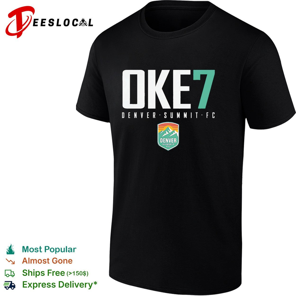 Ayo Oke 7 Denver Summit FC professional women’s soccer team shirt