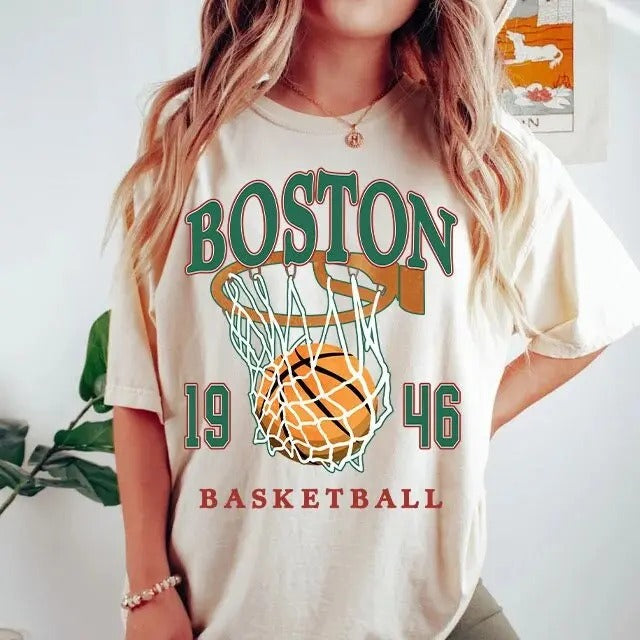 B.Oston Basketball Shirt, Bost.O.N Basketball Tshirt, Vintage Style Bost.On Basketball Shirt, Bo.Ston Basketball Fan...