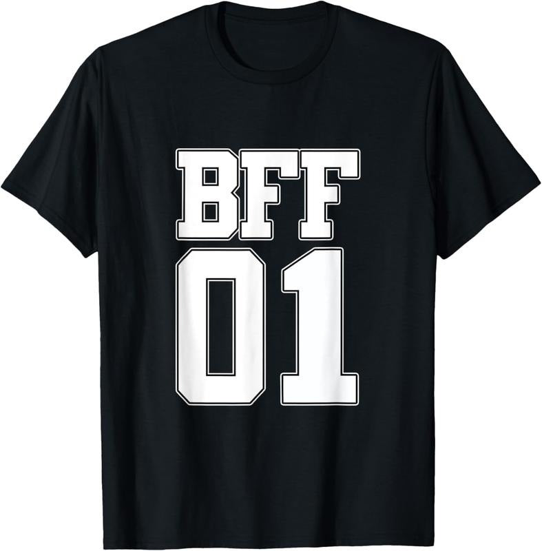 BFF 01 Best Friends Matching Bestie Friendship Day Shirt T-Shirt Cotton Menswear