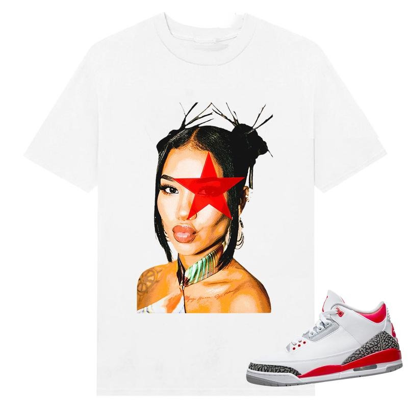 BIG FACE Jhene Star, Shirt to match Fire Red 3s Black, Shirt to matching Sneaker Hoodie Sweatshirt | PrintMintTees.com