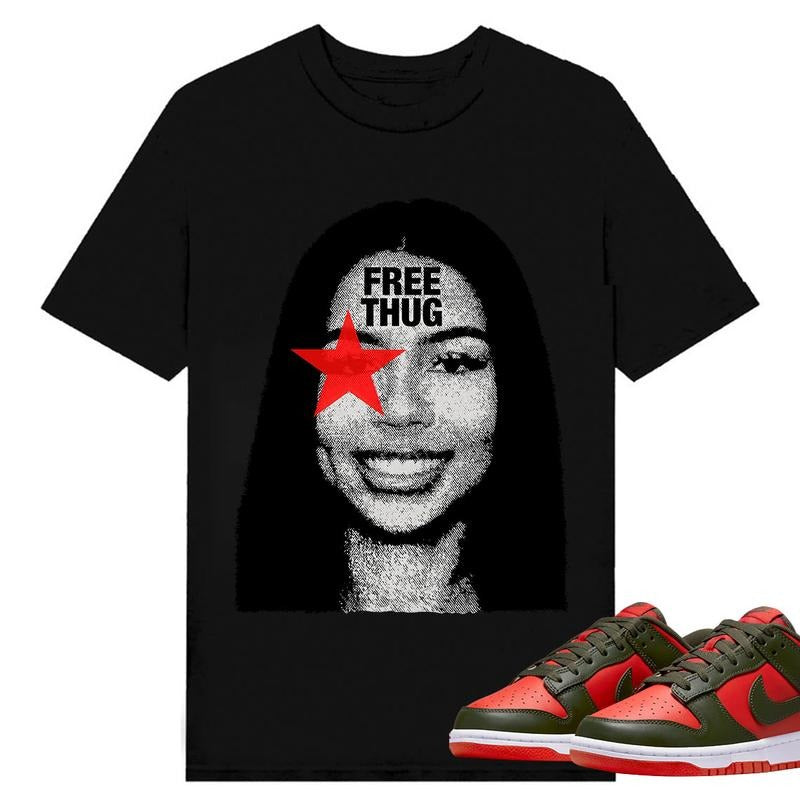 BIG FACE Mariah ST Free Thug, Shirt to match D.u.n.k Low Mystic Red, Shirt to matching Sneaker Hoodie Sweatshirt