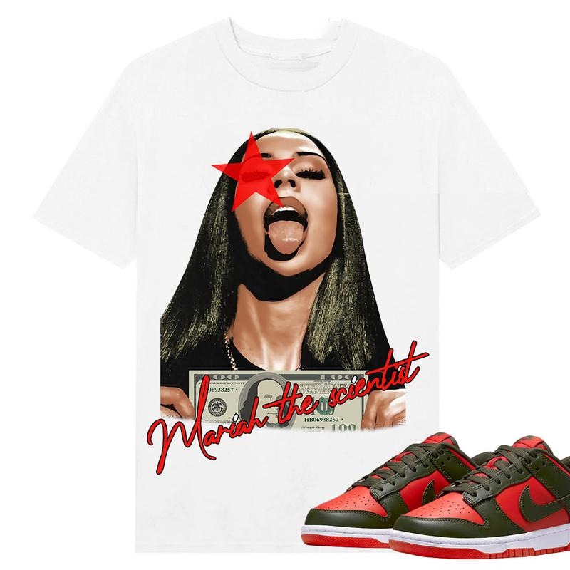 BIG FACE Mariahh The Scientist Red Star,, Shirt to match Dunk Low Mystic Red, Shirt to matching Sneaker Hoodie Sweatshirt