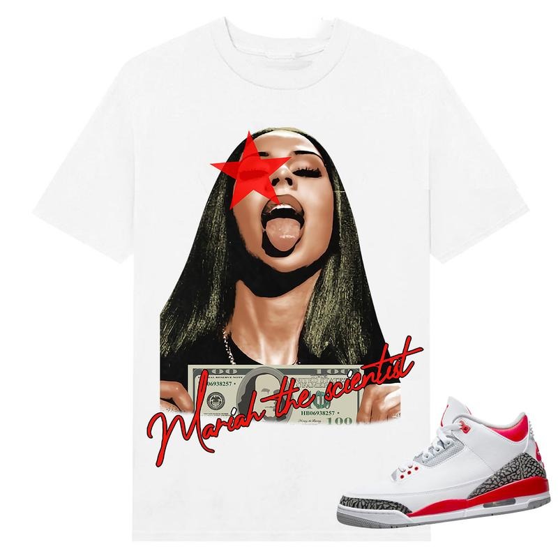 BIG FACE Mariahh The Scientist Red Star,, Shirt to match Fire Red 3s, Shirt to matching Sneaker Hoodie Sweatshirt