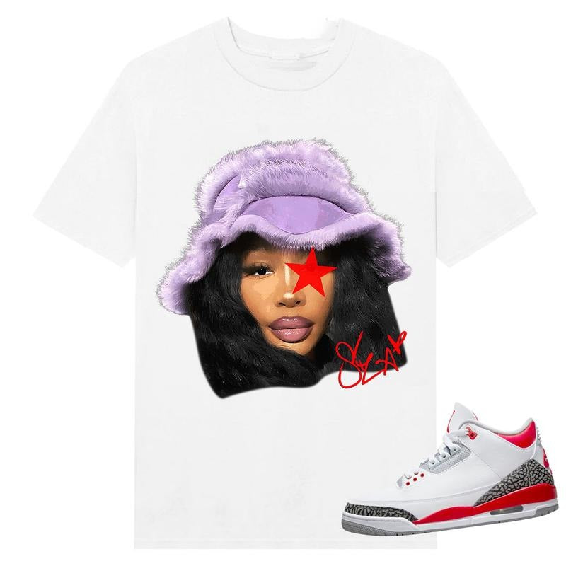 BIG FACE SZA Signture, Shirt to match Fire Red 3s Black, Shirt to matching Sneaker Hoodie Sweatshirt | PrintMintTees.com