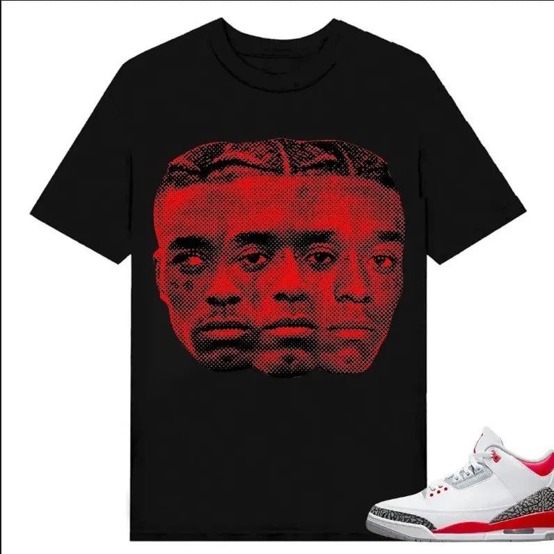 BIG Face LIL Uzii Verttttt Hip Hop Tee,  Shirt to match Fire Red 3s Black, Shirt to matching Sneaker Hoodie Sweatshirt