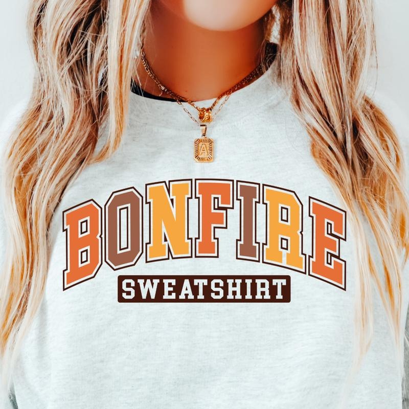 BONFIRE SWEATSHIRT CASUAL SWEATSHIRT FOR FALL AND HOLIDAY SEASON Crewneck Fit Shirt Hoodie | PrintMintTees.com