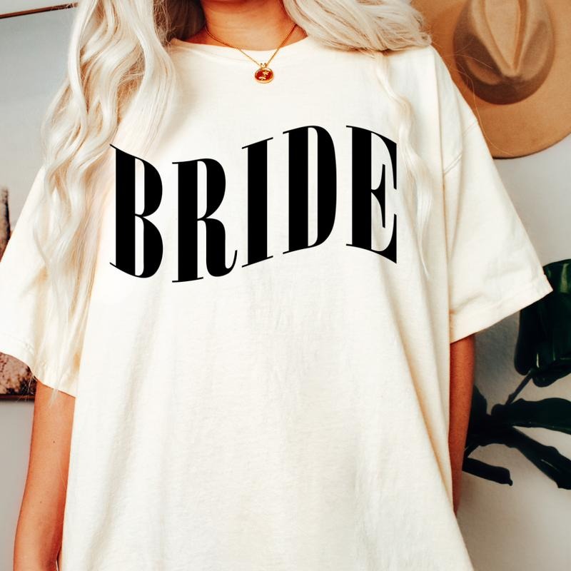 BRIDAL PARTY SHIRT WAVED ONXY (COMFORT COLORS T-SHIRT, CASUAL SHIRT UNISEX, BRIDE T-SHIRT) Comfortable Fit Top Womenswear...