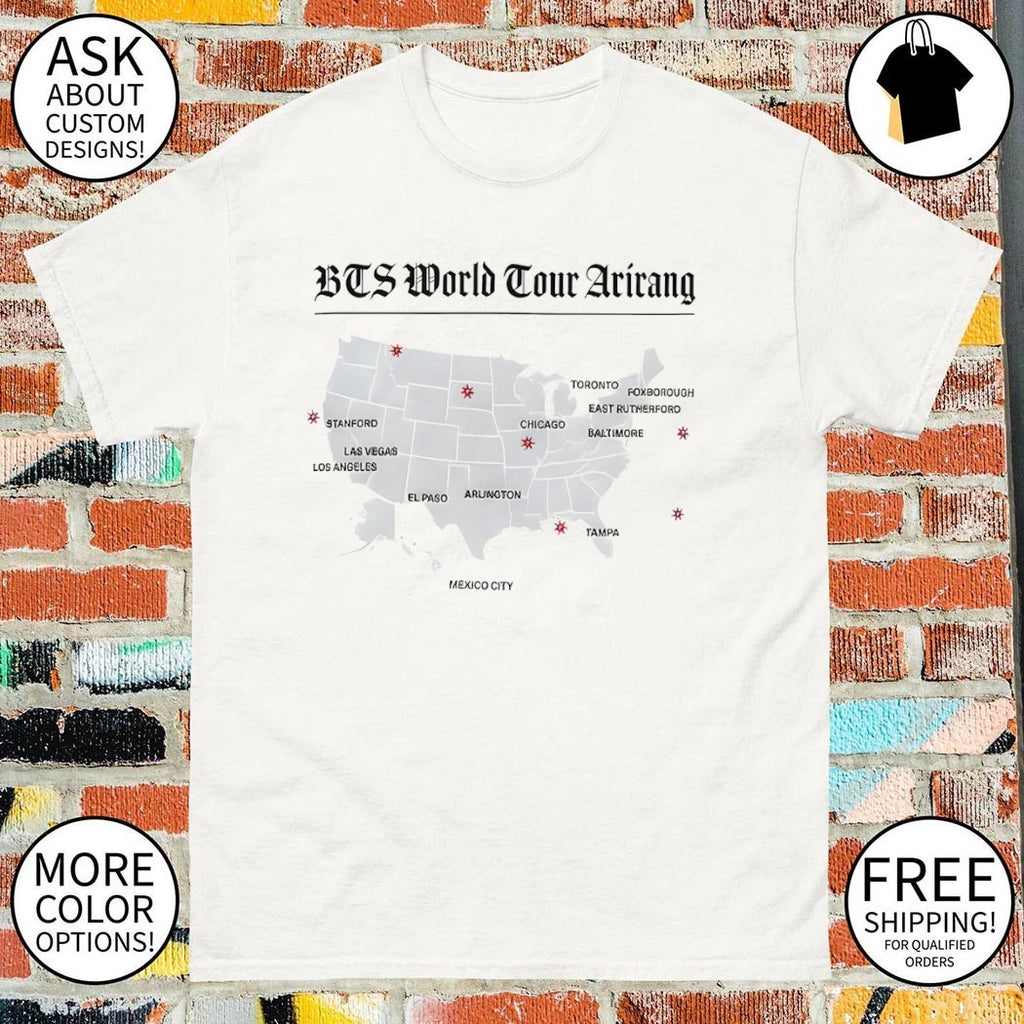 BTS World Tour Arirang Map 2026 shirt