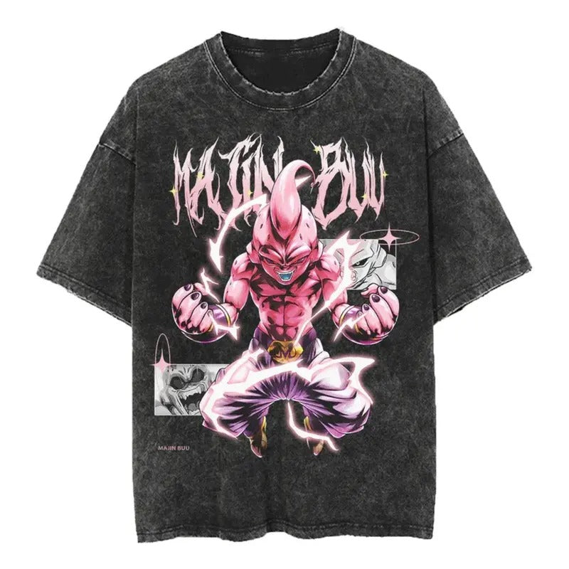 BUU Saga Washed Shirt Menswear Top Underwear Tshirt Streetwear T-Shirt Hoodie Sweatshirt | PrintMintTees.com