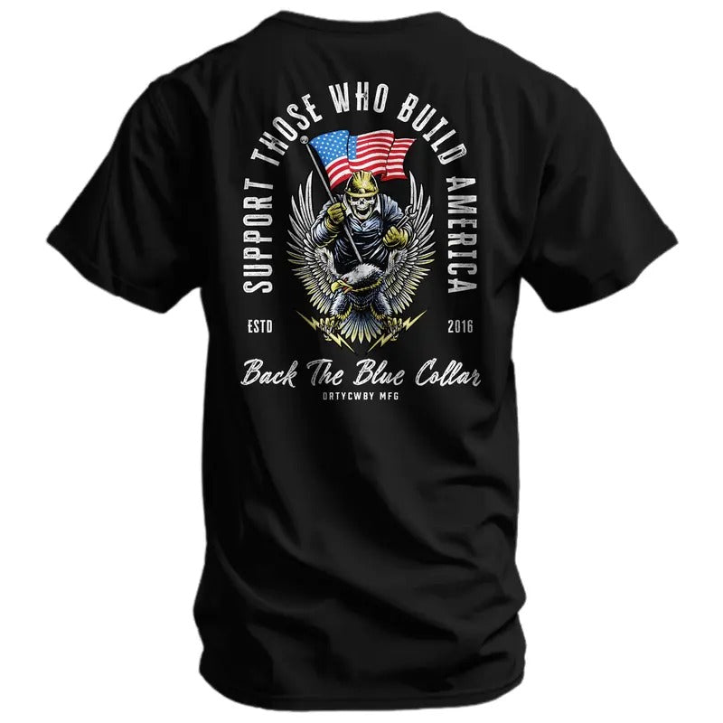 Back The Blue Collar Men's T-Shirt Hoodie, Sweatshirt | PrintMintTees.com