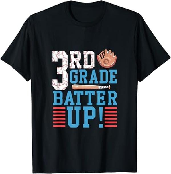 Back School Shirts 3rd Grade Back School Shirt 3rd Grade Batter Up Baseball Cotton Casual Classic T-Shirts, Hoodie, Sweatshirt