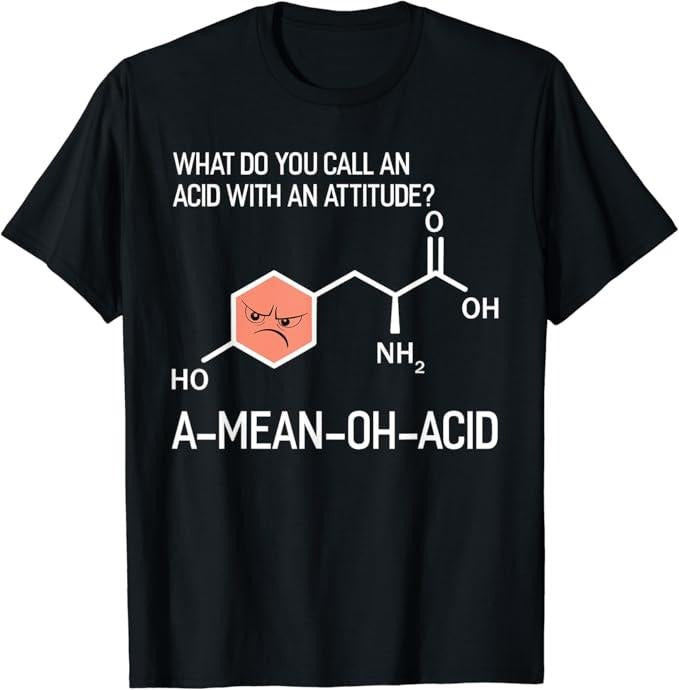 Back To School Shirts, Funny Chemistry Shirts, Humor Nerdy Chemistry T-Shirt Gifts-Amino Acid for Women Men Cotton...