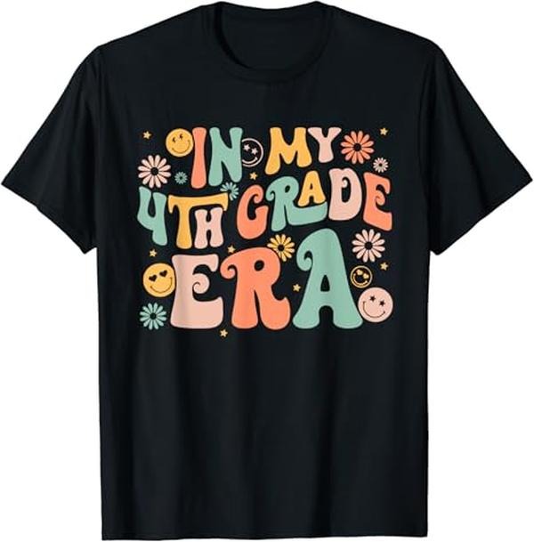 Back To School Shirts, In My Fourth Grade Era Retro 4th Grade Back to School T-Shirt Cotton Fashion Casual Classic Hoodie...