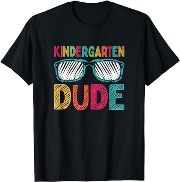 Back To School Shirts, Kindergarten Dude Funny First Day Back To School Student T-Shirt Cotton Fashion Casual Classic...