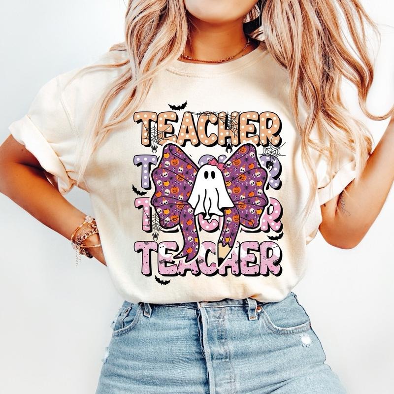 Back To School, Spooky Teacher Shirt, Gift for Teacher, Halloween Teacher Tee Hoodie Sweatshirt | PrintMintTees.com