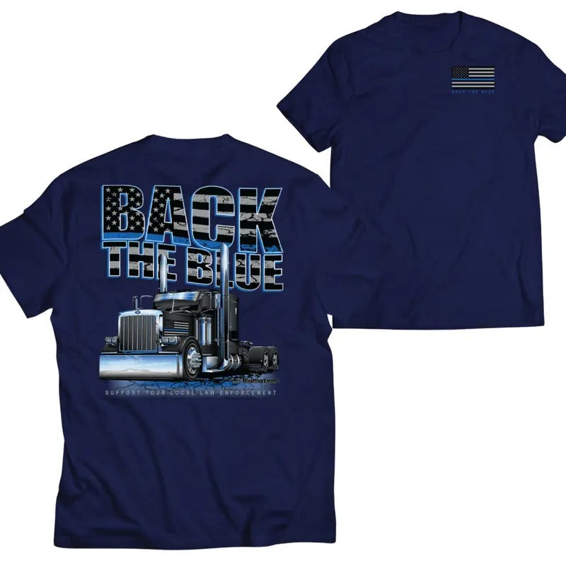 Back the Blue Tractor Graphic Tee, Truck shirts, Shirts For Men, Car Merch, Menswear Hoodie Sweatshirt | PrintMintTees.com