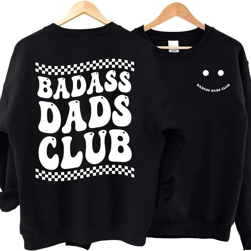 Badass Dads Club sweatshirt hoodies, Badass Dad Tshirt, Skeleton Hand, Fathers Day Gift Cotton Menswear | PrintMintTees.com