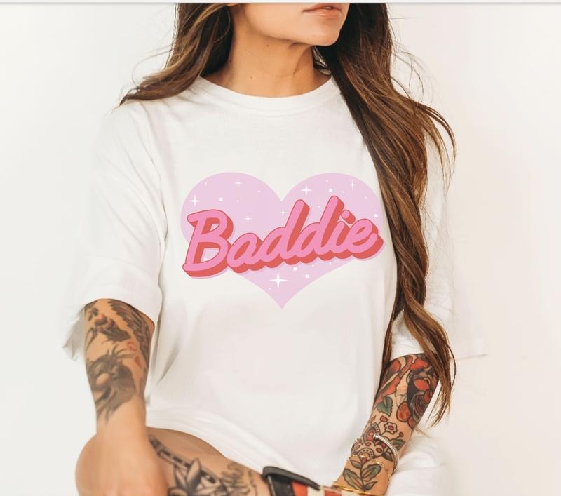 Baddie Heart Fun Girlfriend Baddie Girl Funny Baddie Shirt Fit Soft Print Comfy Baddie Girl Shirt Casual Top T-Shirts, Hoodie, Sweatshirt