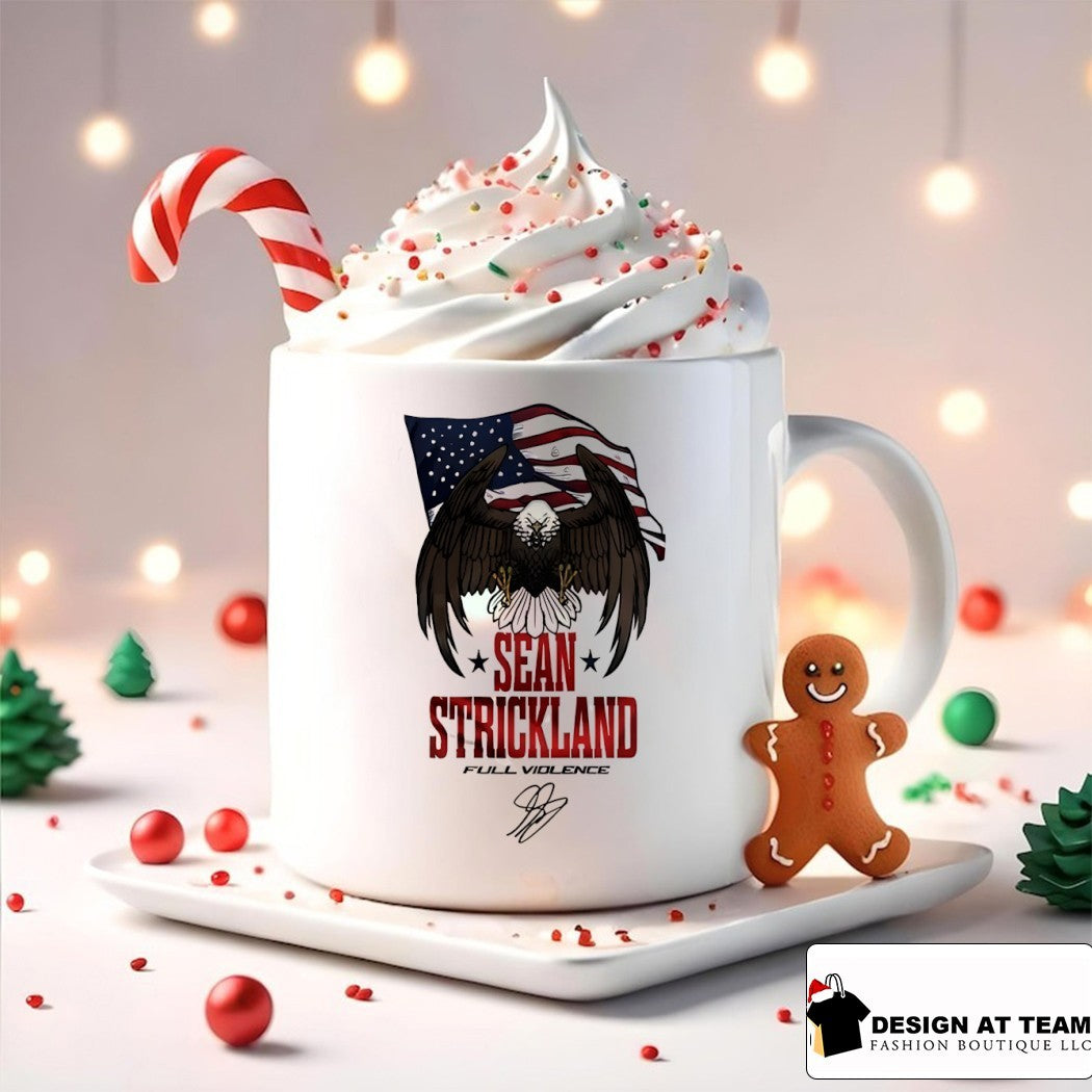 Bald Eagle Sean Strickland Full Violence American flag signature shirt