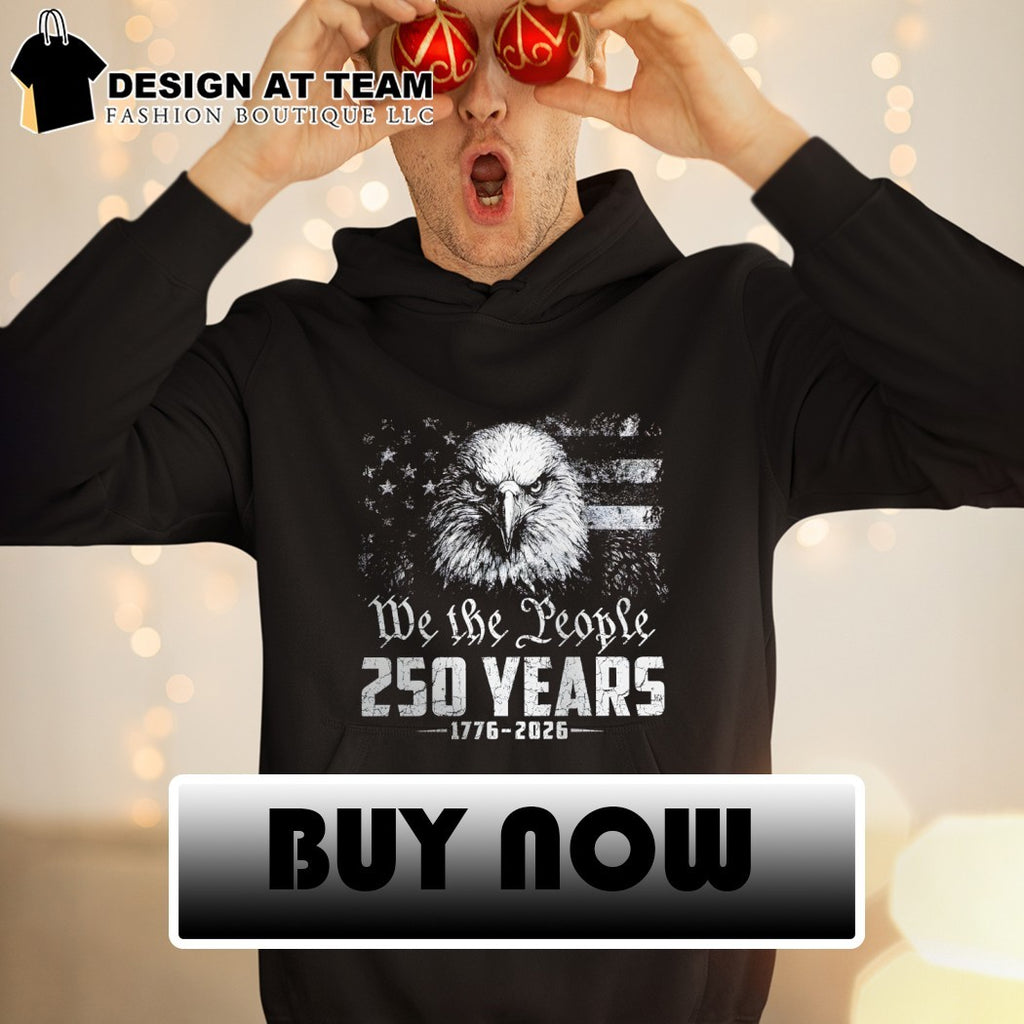 Bald eagle American flag design We the People 250 Years 1776-2026 cotton shirt