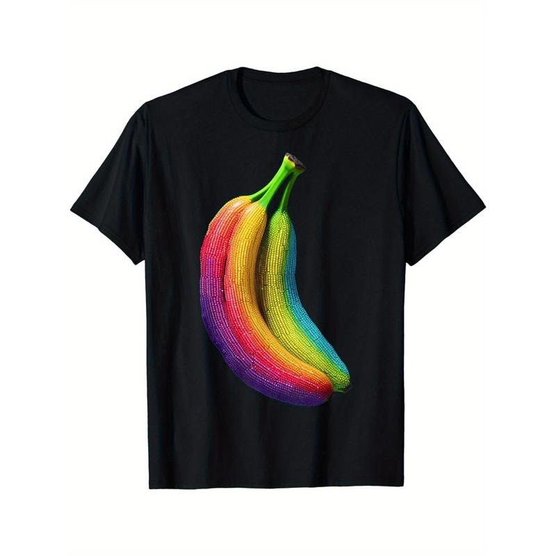 Banana Pixel Artwork Fruit Colorful Graphic Banana T-Shirt made in usa Hoodie Sweatshirt | PrintMintTees.com